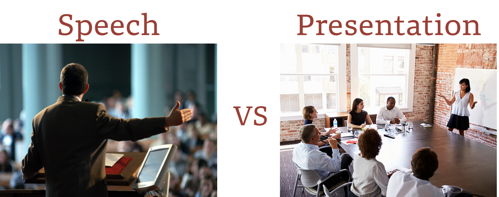 difference between speech and presentation in points